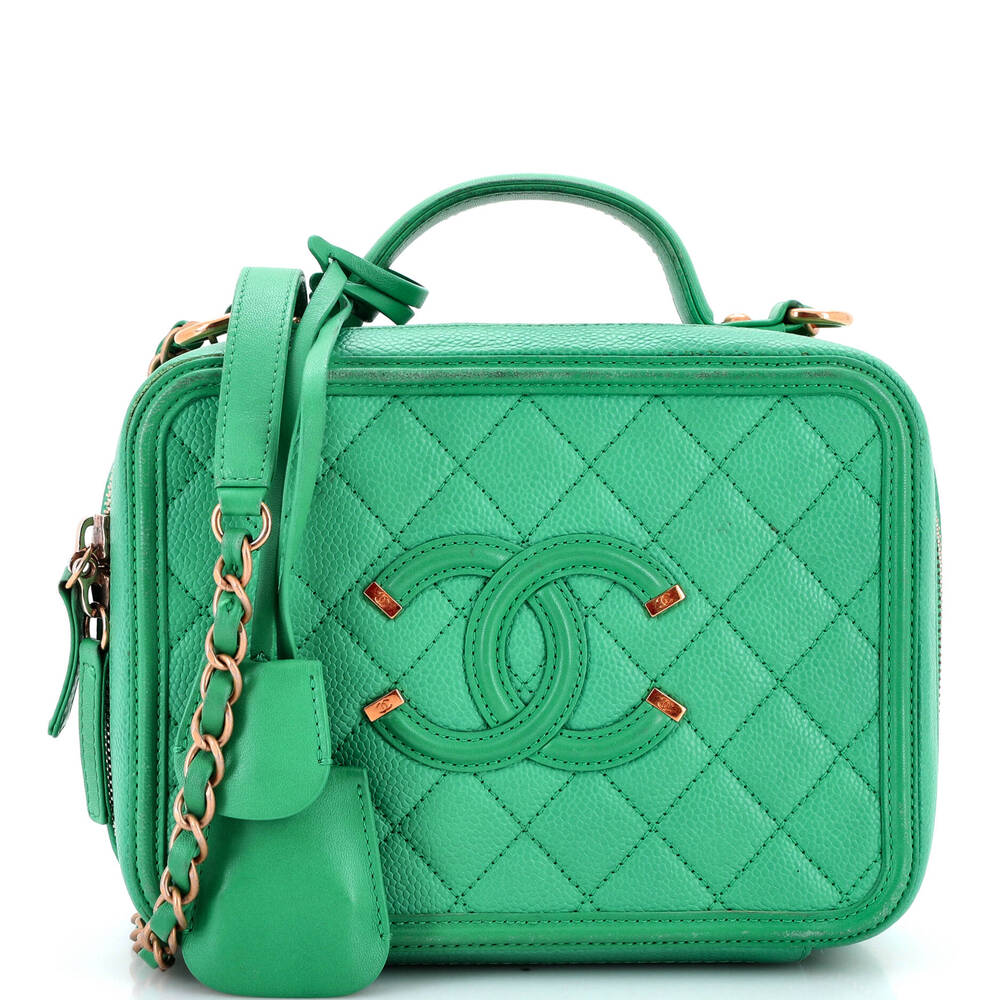Chanel Filigree Vanity Case Quilted #257274C38B - Picture 1 of 8